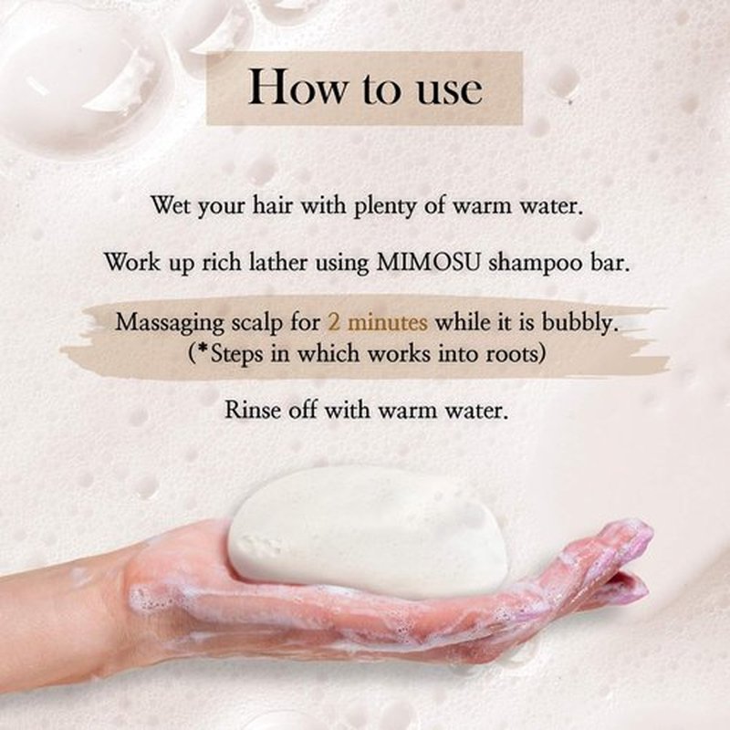 Mimosu Hair Growth Shampoo Bar - Fermented Rice Water 2-in-1 Formula | 5oz Unscented, pH Balanced for Oily Hair