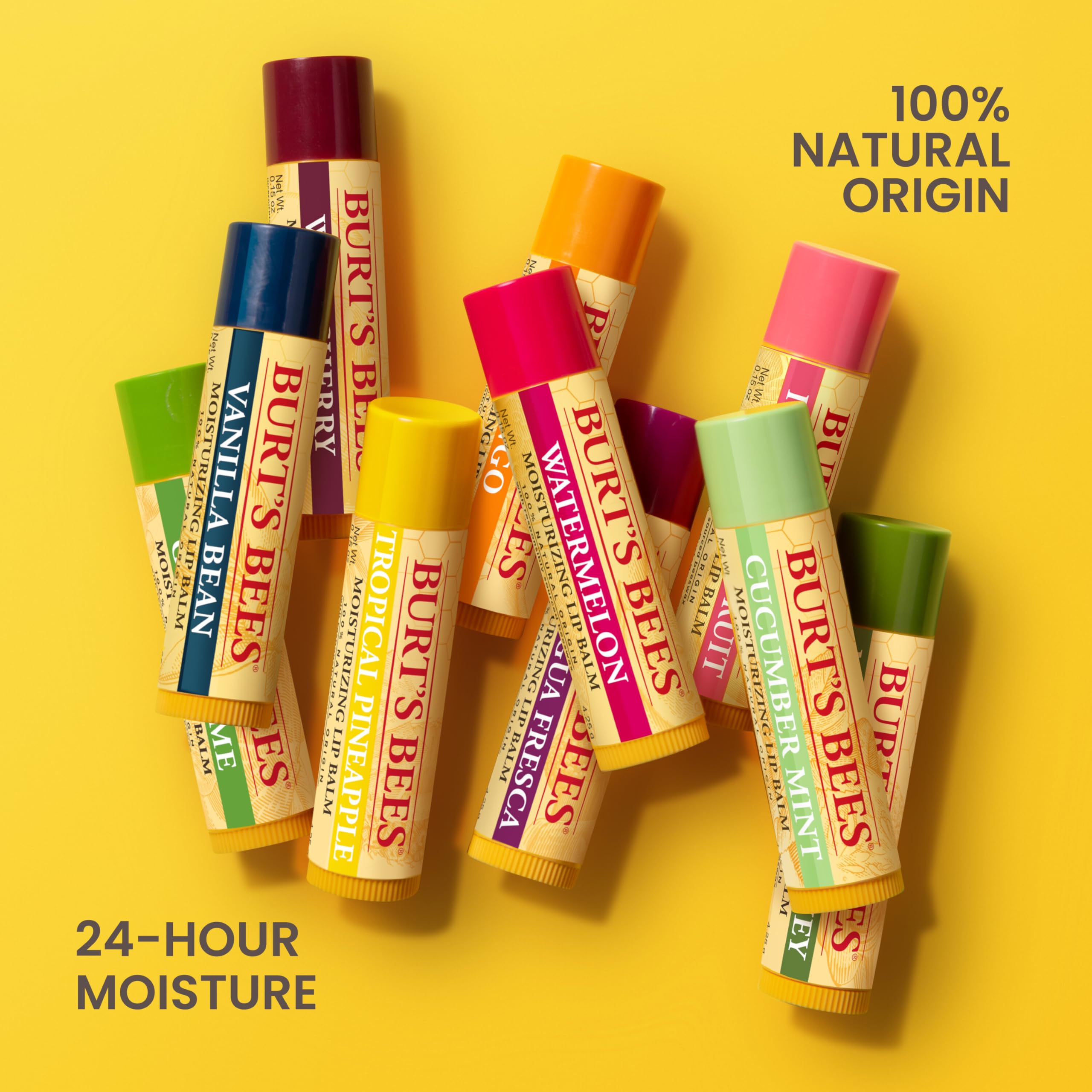 Burt's Bees Lip Balm, Lip Moisturizer With Responsibly Sourced Beeswax, with Vitamin E & Peppermint Oil, Natural Origin Moisturizing Care, 1 Tube, 0.15 oz.