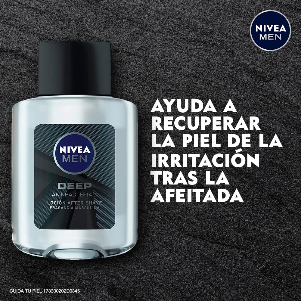 NIVEA Men, Deep, Refreshing & Hydrating After Shave, Vanilla & Bourbon, 3.3 fl oz (100 ml)