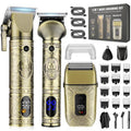 RESUXI Professional Hair Clippers for Men Electric Razor Shavers Nose Hair Trimmer and Detail Trimmer 5 Pcs Set，Cordless Beard Trimmer Barber Clippers for Hair Cutting Mens Grooming Kit