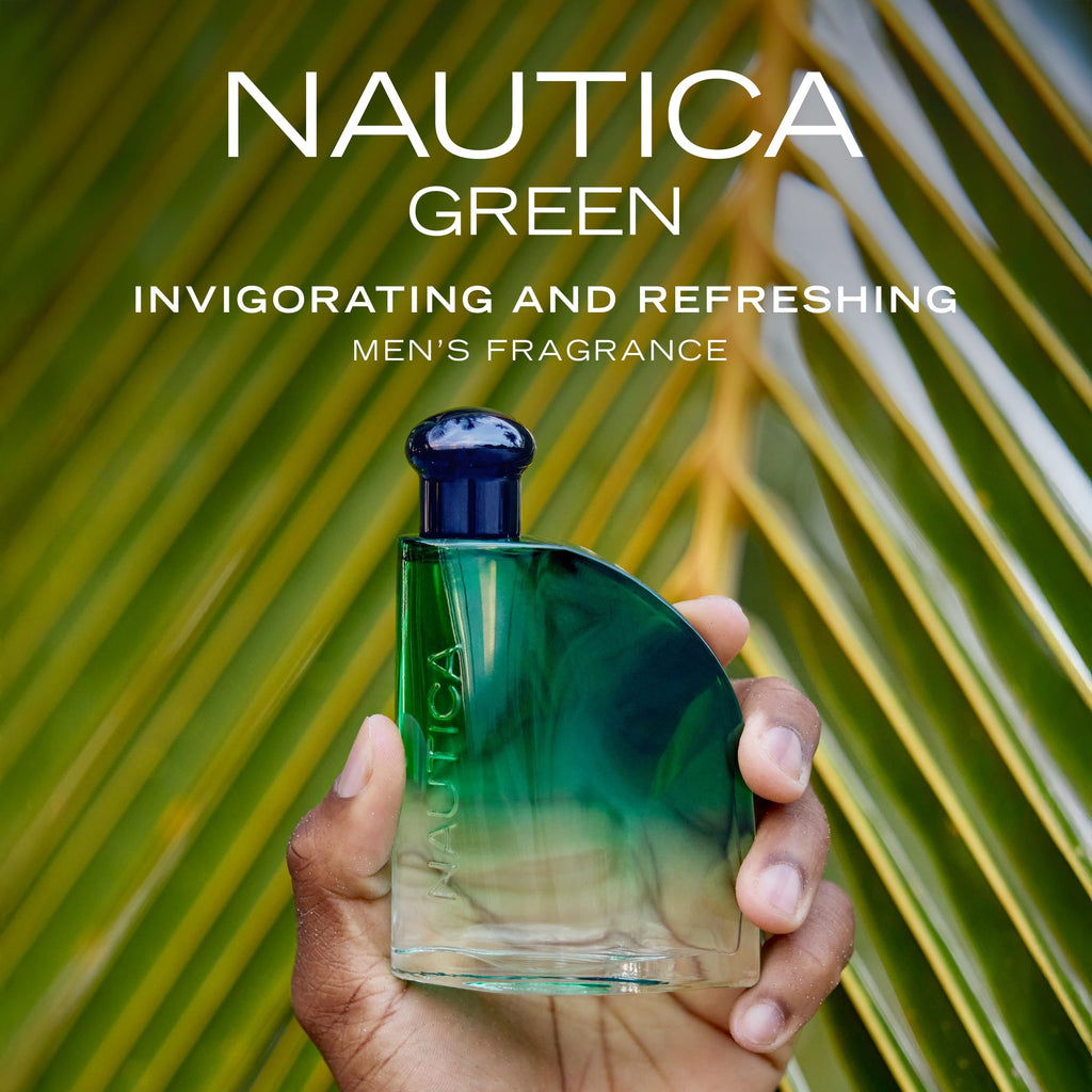 Nautica Color Green Giftset 1.6 fl oz EDT + 5.9 oz Deodorizing Body, Woody Fougere, Notes of Ginger, Geranium and Vetiver, Men's Duo Pack, Long Lasting, Everyday Fragrance