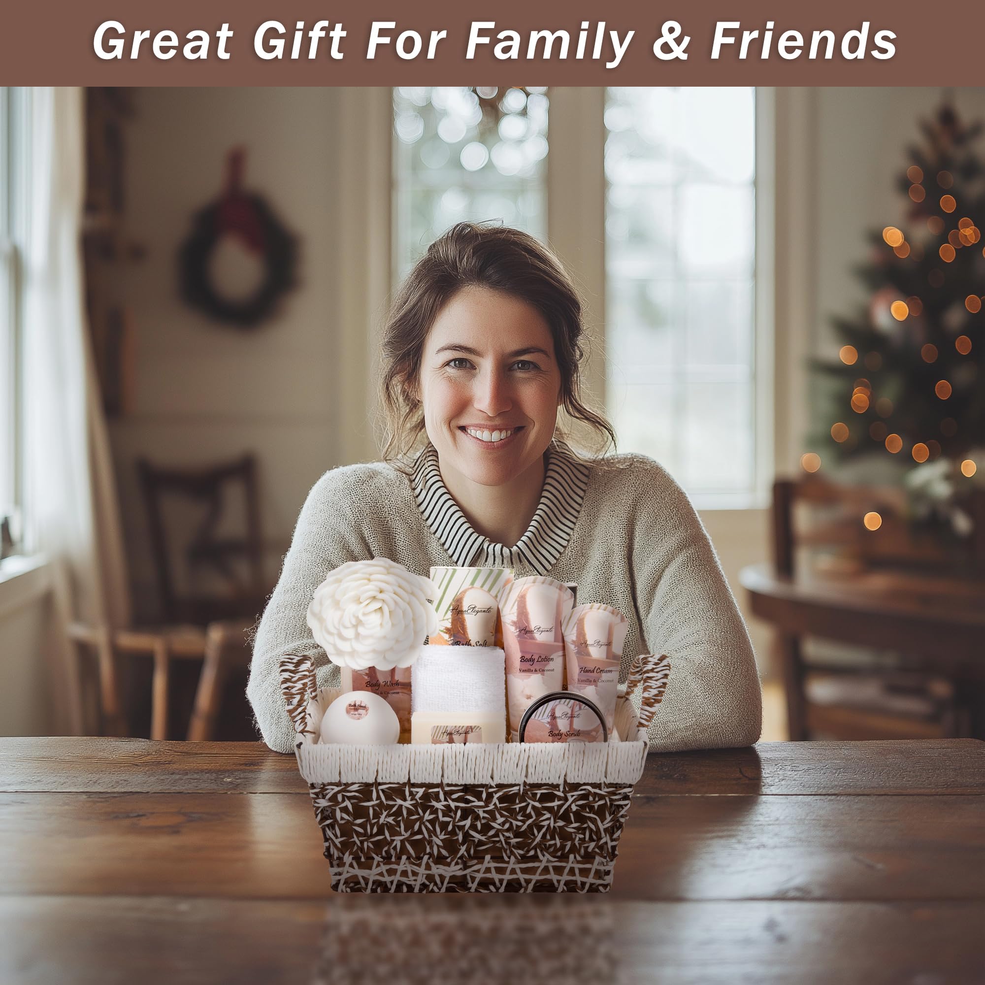 Bath Baskets For Women - Deluxe Bath Spa Kit Includes Body Wash, Bubble Bath, Lotion, Bath Salts, Body Scrub, Body Spray, Shower Puff, Bathbombs, Soap and Towel