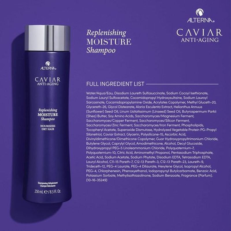 Alterna CAVIAR Anti-Aging Replenishing Moisture Shampoo - Hydrates & Restores Dry, Brittle Hair | Sulfate Free