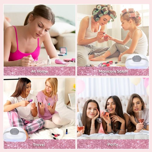 GGUP 268W UV LED Nail Lamp,Professional Nail Dryer, Gel UV LED Nail Light for 2 Hands,Nail Curing Light with 45 pcs LEDs, 4 Timer Settings Auto Sensor,Gel Nail Art Lamp for Fingernail and Toenail