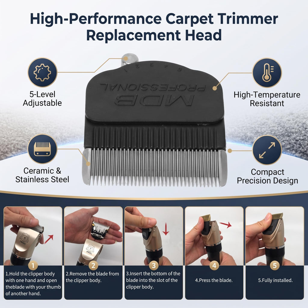 Electric Carpet Trimmer 5-Level Adjustable for Rug Removal and Fiber Restoration 99% Efficiency in 30 Seconds for Professional Home Maintenance