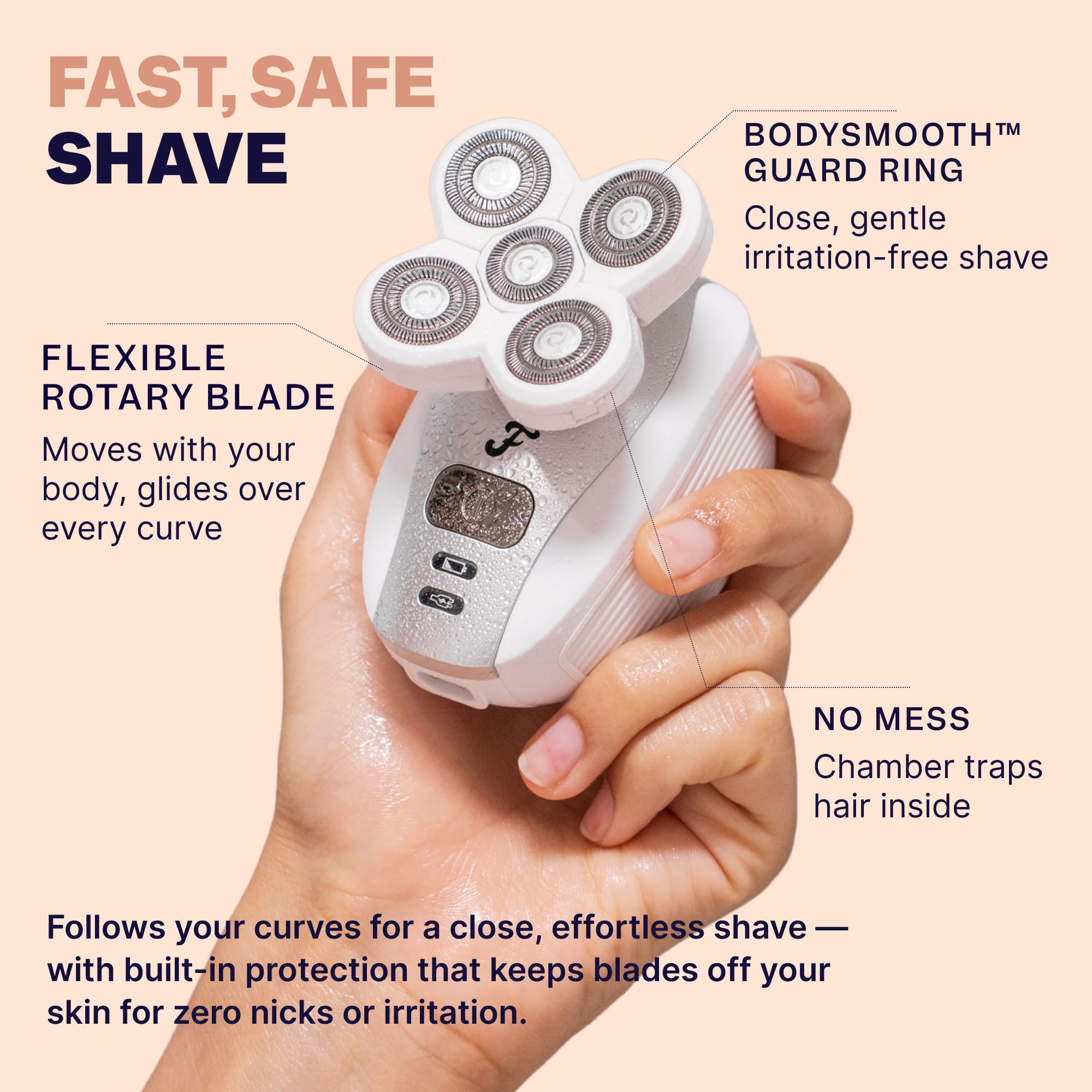 Freebird FlexSeries Electric Razor for Women - Silk Smooth Legs, Body Hair, & Pubic Shaver - for Private Area, Sensitive Skin, Bikini Trimmer (Shaver Kit + Replacement Blade + Travel Case)