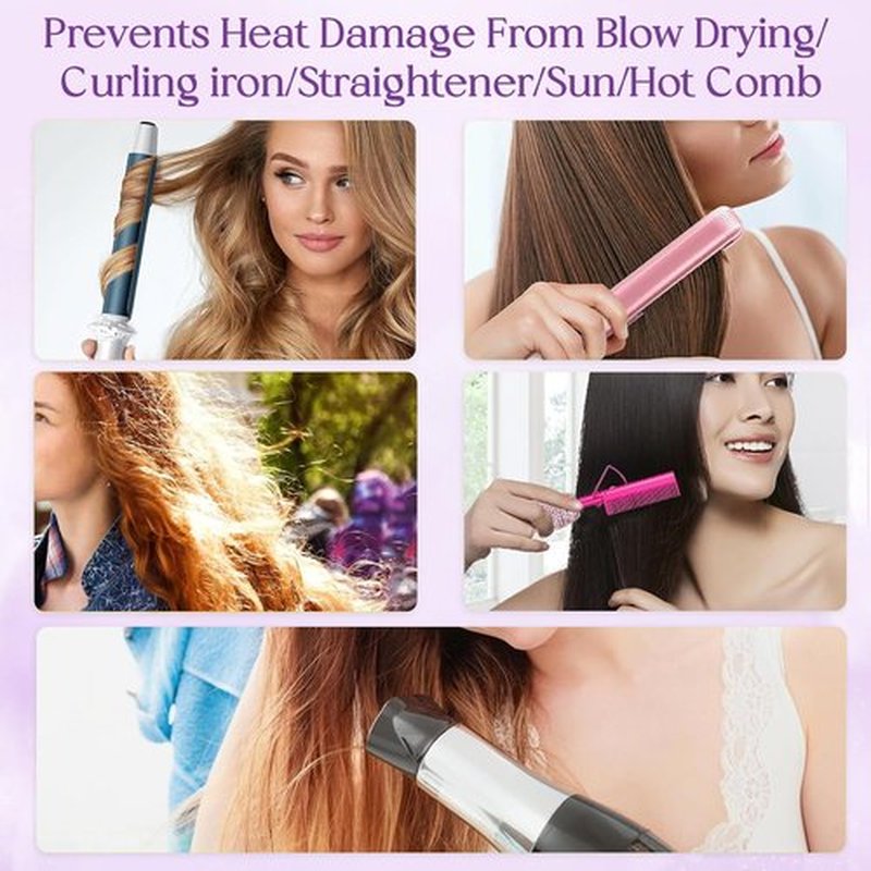 10 in 1 Heat Protectant Spray for Hair Protectant Product- Lavender Hair Heat Protectant Treatment - Repair 450°F Thermal Protector- Nourishing Formula Heat Protection Spray for Damage & Tame Frizz