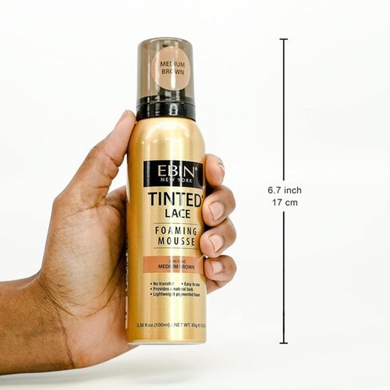 EBIN NEW YORK Tinted Lace Foaming Mousse - Light Warm Brown | 3.38oz (100ml) for Flawless Coverage
