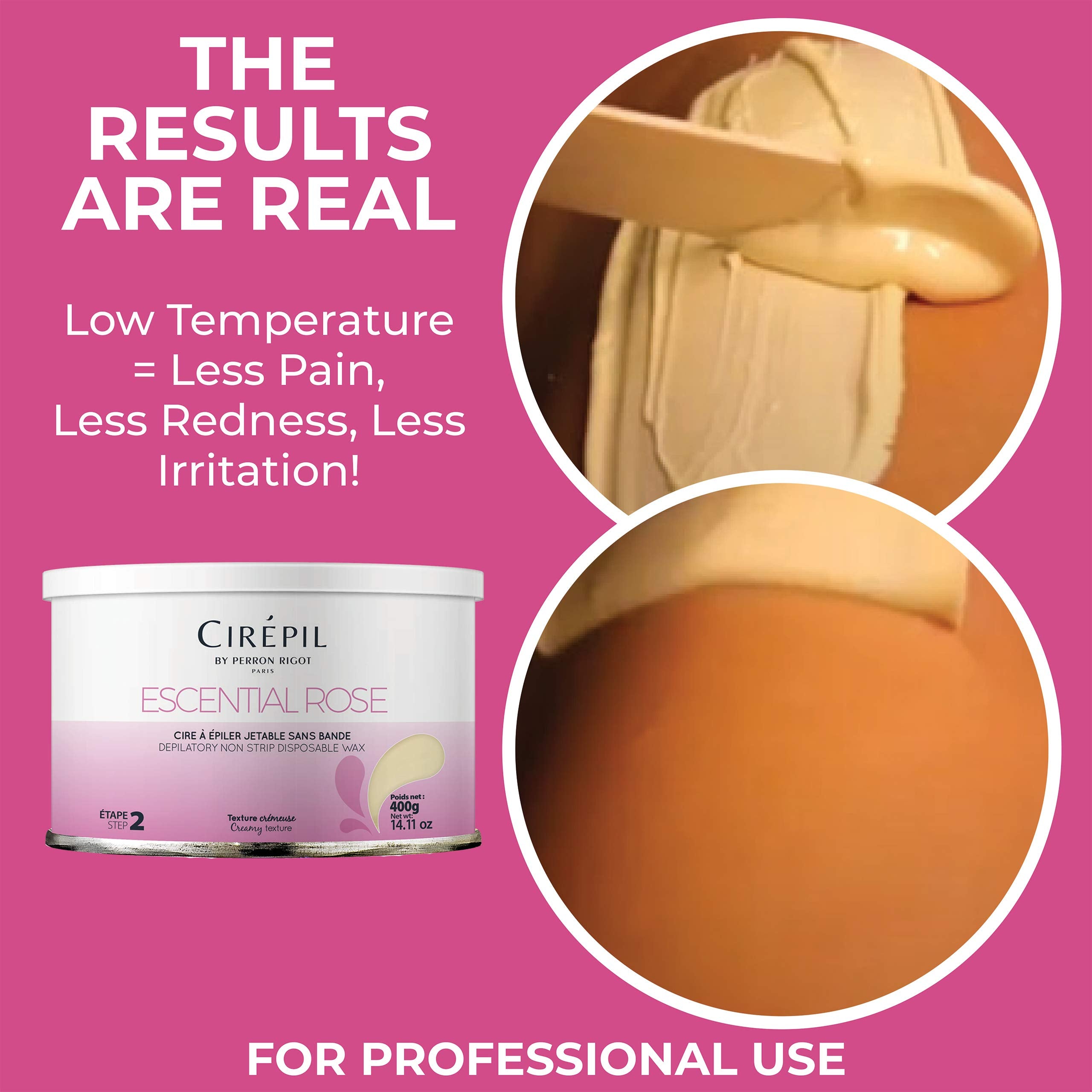 Cirepil ESCENTIAL ROSE Stripless Hard Wax Tin 14.11oz / 400g
