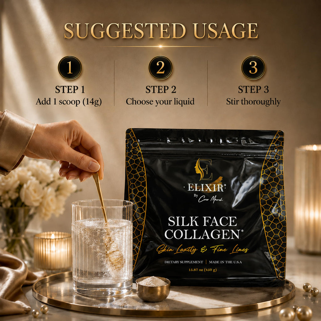 Silk Face Collagen - Collagen Peptides Powder for Women, Face and Neck 14g Protein | Ultra Low Molecular Weight Collagen – for Skin, Hair, Nail, Joint & Gut Health, 15.87 oz (450g) Cocó March