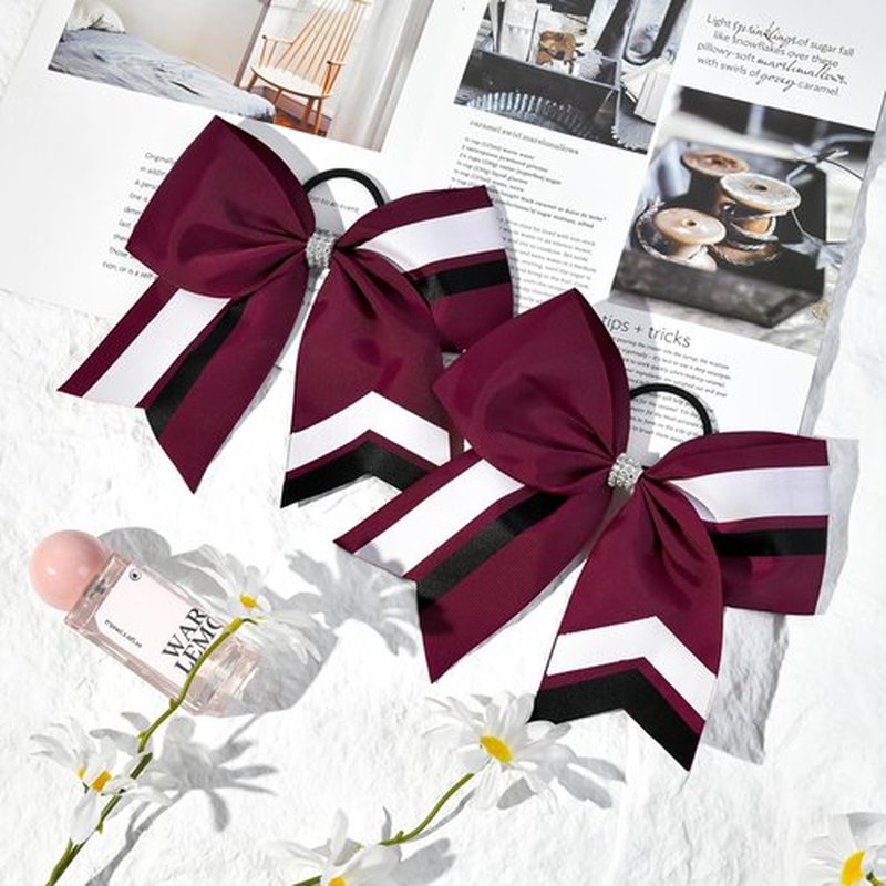 12PCS Cheer Bows Bulk Glitter Cheerleading Bows Girls Hair Bows Cheer Bows Elastic Band Ponytail Holder for Cheerleaders Teen Girls College Sports Competition