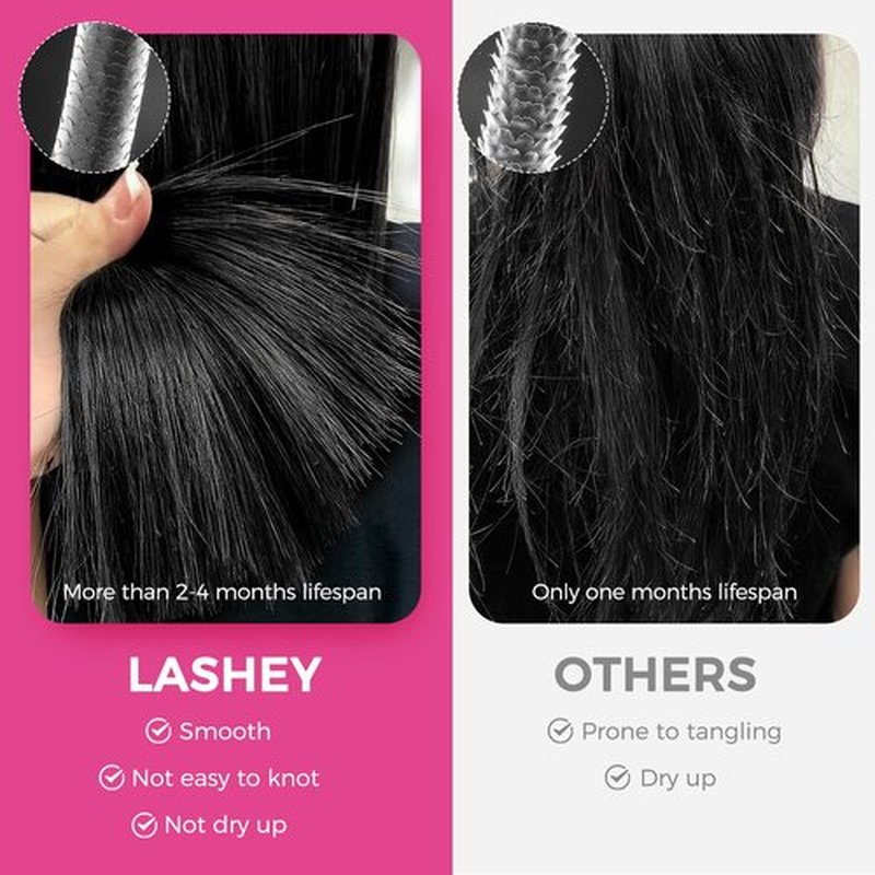 Lashey Micro Link Hair Extensions Human Hair Natural Black 18 Inch Kinky Straight Micro Beads 50g 50s Micro Loop Micro Ring Human Hair Invisible for Women