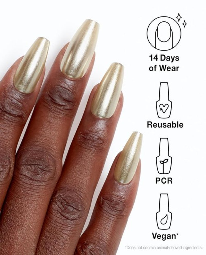 OPI xPRESS/ON Press-On Nails - Long Coffin Shape Nail Art | 30 Count with Glue | Instant Gel-Like Manicure
