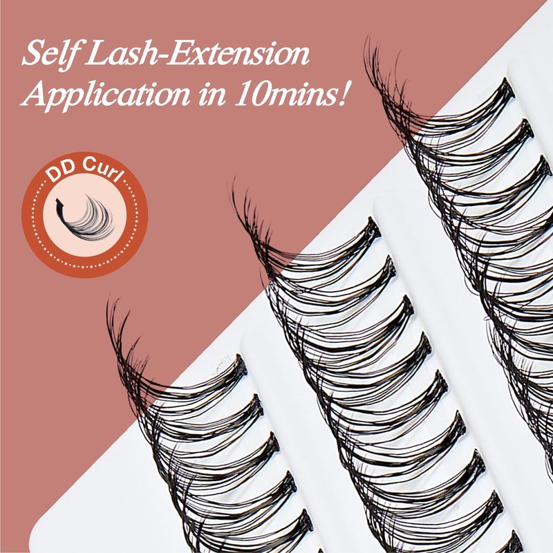 VLuxe DD Curl Lash Cluster Eyelash Extensions, Voluminous Style 40D Volume Individual False Eyelash for Professionals, Enhanced Bold Look for Dramatic Lift, DIY Easy Application & Comfortable Wear