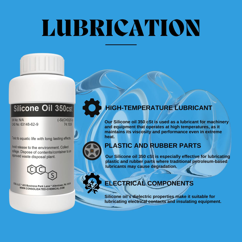 Silicone Oil 350 CST | Premium-Quality Lubricant for Industrial, Automotive, and Cosmetic Applications - 1000mL (32 Fl Oz)