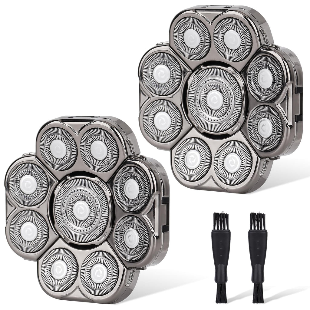 9 Blades Head Shaver Men's Electric 9D Shaver Replacement Heads Universal Replacement Blade Head Electric Razor for Men,2 Pack