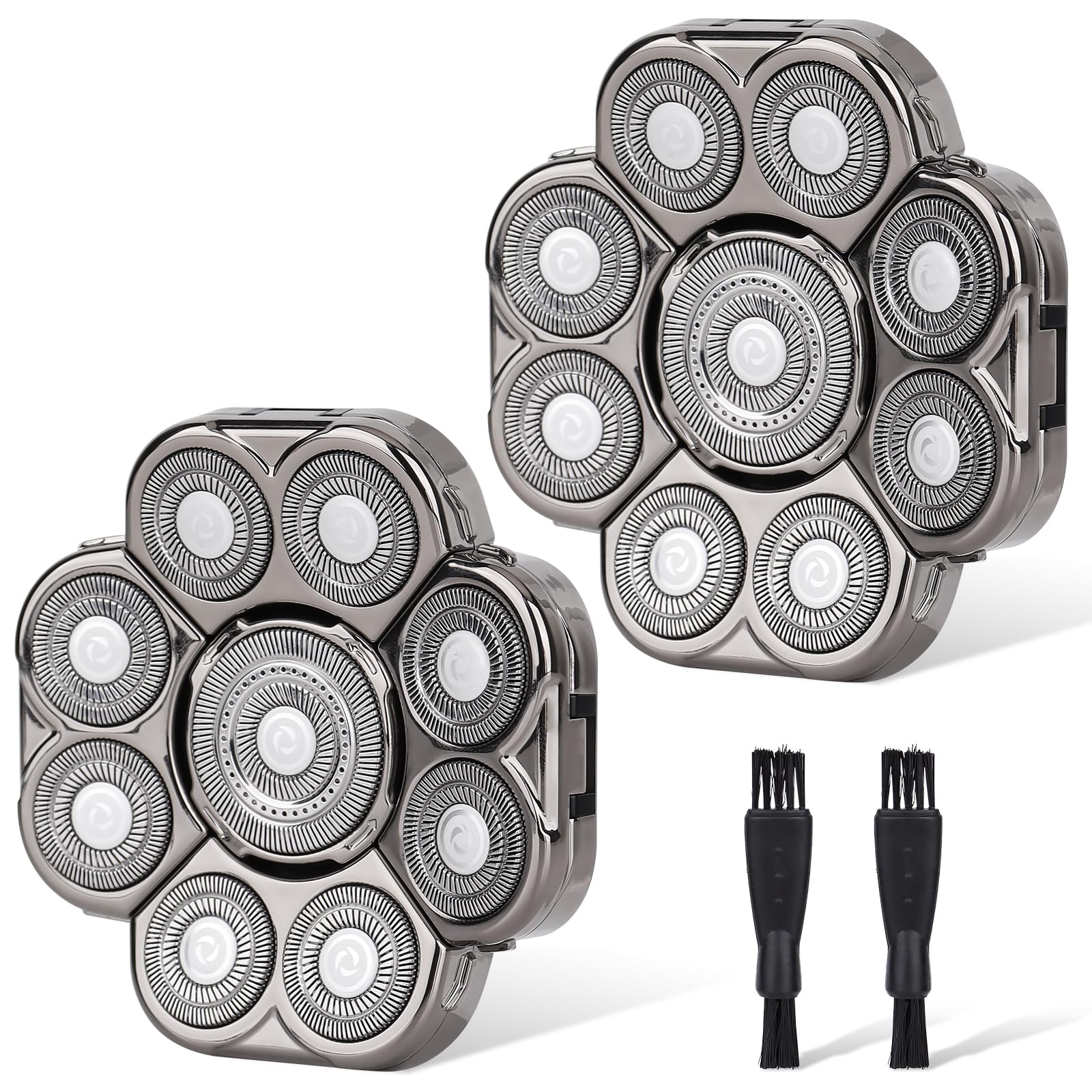 9 Blades Head Shaver Men's Electric 9D Shaver Replacement Heads Universal Replacement Blade Head Electric Razor for Men,2 Pack