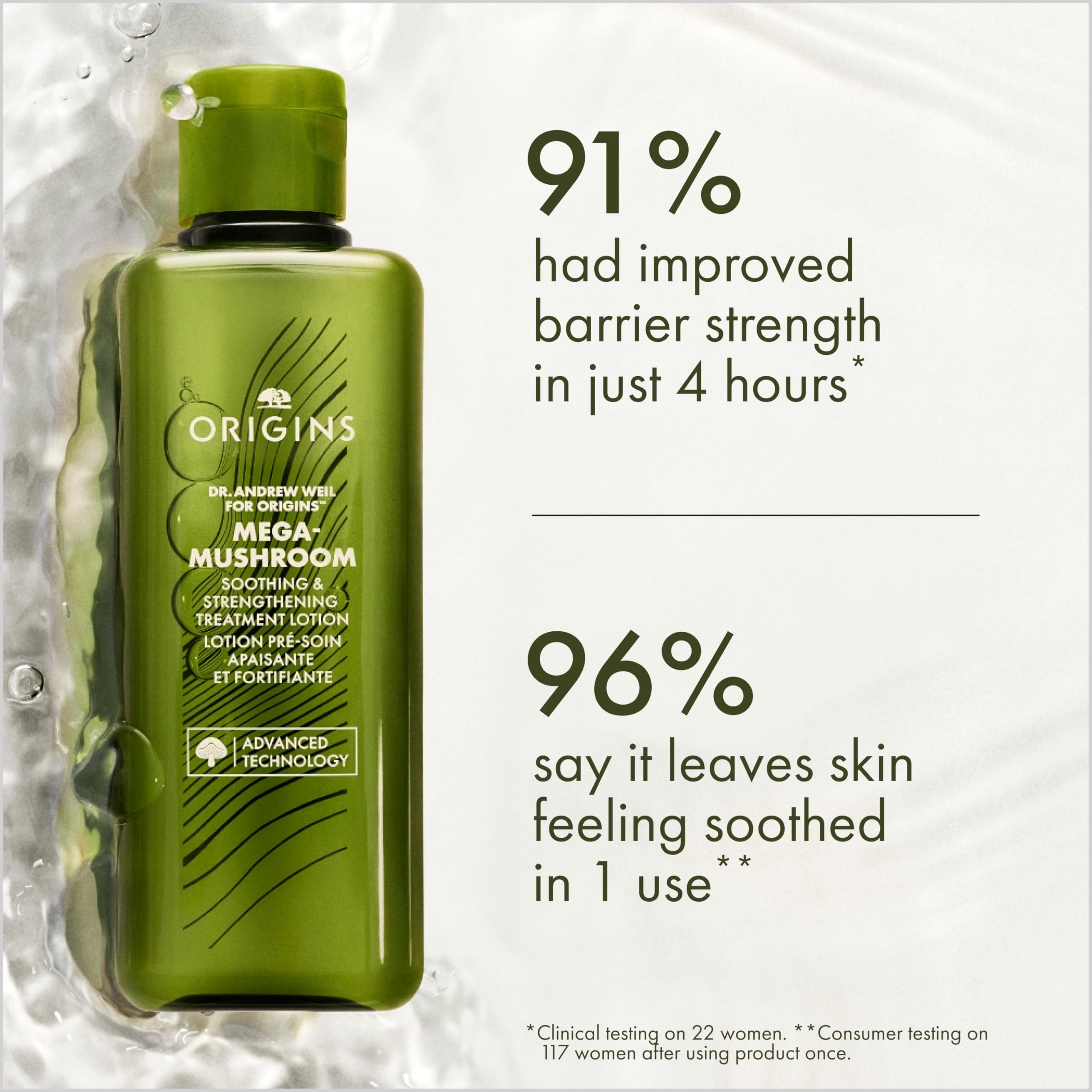 Origins Mega-Mushroom Relief & Resilience Soothing Treatment Lotion, 6.7 Ounce