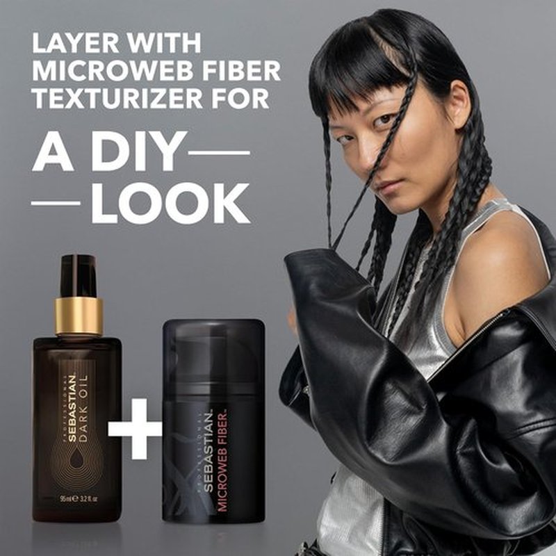 Sebastian Professional Hair Styling Oil & Texturizer Set | Lightweight Dark Oil & Flexible Fiber, 3.2 oz + 1.5 oz