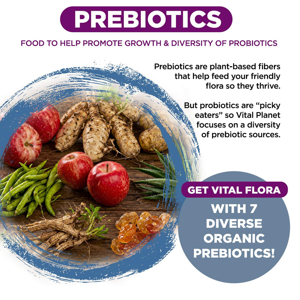 Vital Planet - Vital Flora Women Over 55 Daily Probiotic, 60 Billion CFU, Diverse Strains, Organic Prebiotics, Vaginal and Immune Support, Digestive Health Probiotics for Women 60 Capsules