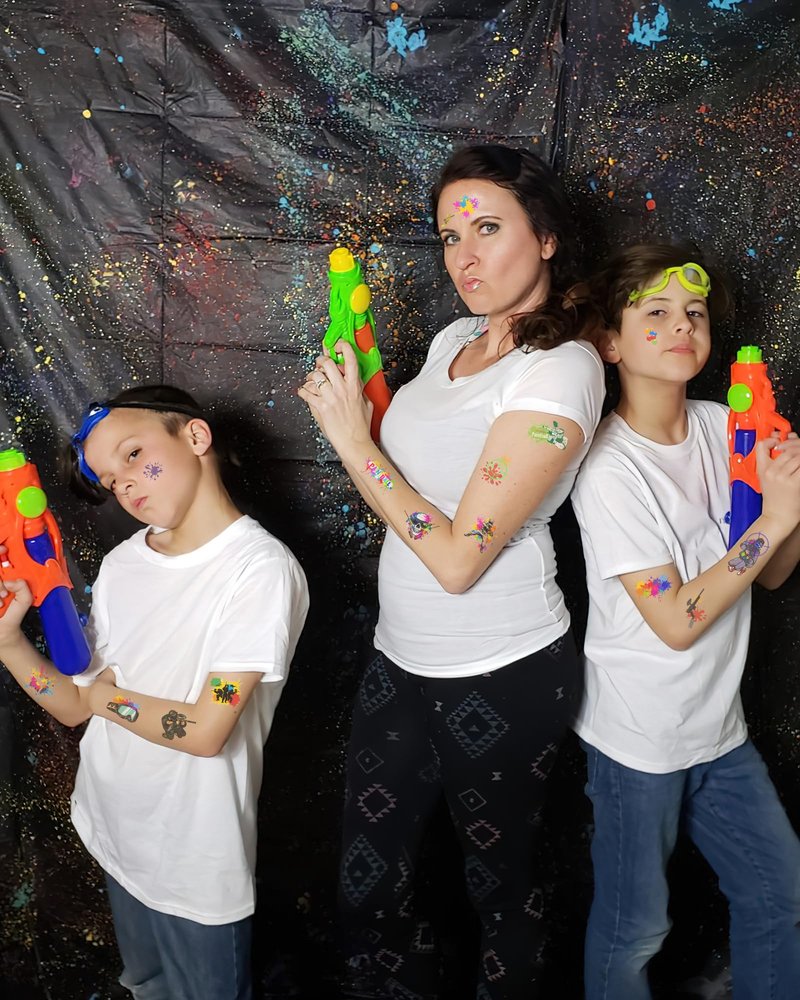 YanZonic 204Pcs Paintball Temporary Tattoos - Fun Kids Paintballs Tattoos Temporary Stickers Favors for Paintball Birthday Decorations, Paintball Party Supplies Class School Carnival