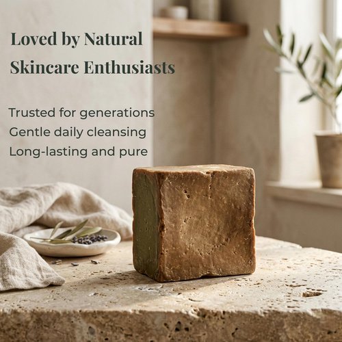 Natural Aleppo Soap – 40% Laurel Oil & 60% Olive Oil, High-Strength Formula, Vegan, Plant-Based, Handmade, For Face, Body & Hair