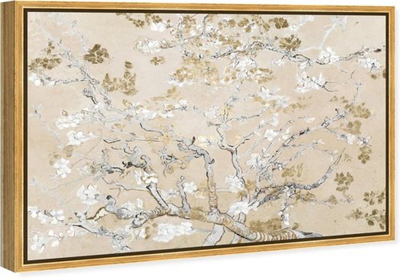 Oliver Gal Canvas Print - Van Gogh in Golden Blossoms Wall Art for Living Room & Bedroom | 36" x 24" Gold Frame