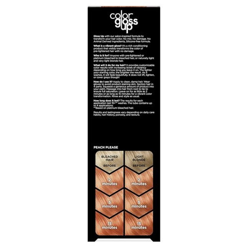 Clairol Color Gloss Up Temporary Hair Dye - Peach Please | Vibrant Color, Easy Application, 1 Pack