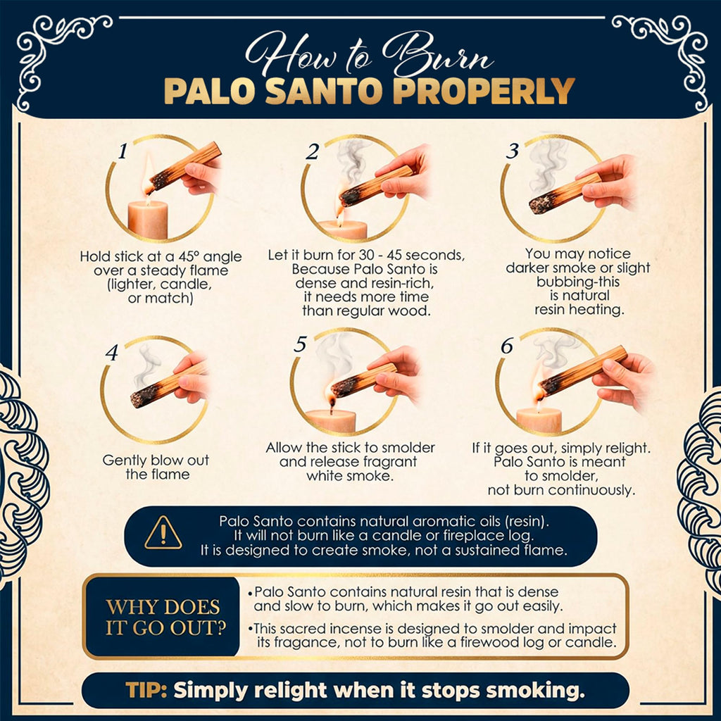 Ola Blue Palo Santo Smudging Sticks – 24 Pack (8 oz / 220 g) | Natural Palo Santo Incense Sticks from Peru | Resin-Rich Aromatic Sticks for Smudging & Meditation