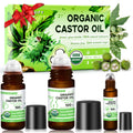 Warmify 3-in-1 Castor Oil Roll on for Eye,Face,Body Skin,Certified Organic Cold Pressed Castor Oil Roller ball unrefined Glass Bottle,Precise & Mess-Free Application & Travel Friendly