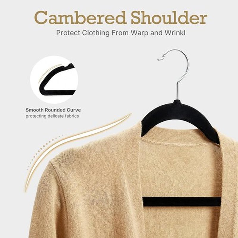 HOUSE DAY Black Velvet Hangers - 40 Pack Non-Slip Heavy Duty Suit Hangers | Premium Slim Design with 360° Rotating Hook