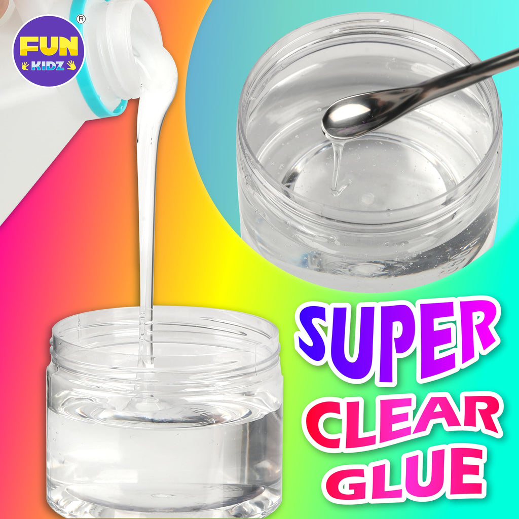 Super Clear Glue 1 Gallon, FunKidz All Purposes School Home Projects Liquid Glue Great for Slime Making Supplies Washable Non-Toxic Use for Arts & Crafts Wood Paper Cardboard