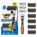 BIC Flex 5 Trim and Shave Men's Grooming Kit, 3-in-1 Beard Trimmer, 5-Blade Razor and Precision Edger, No Battery Required, Dorm Room Essential, 3 Cartridges and 6 Trimmers