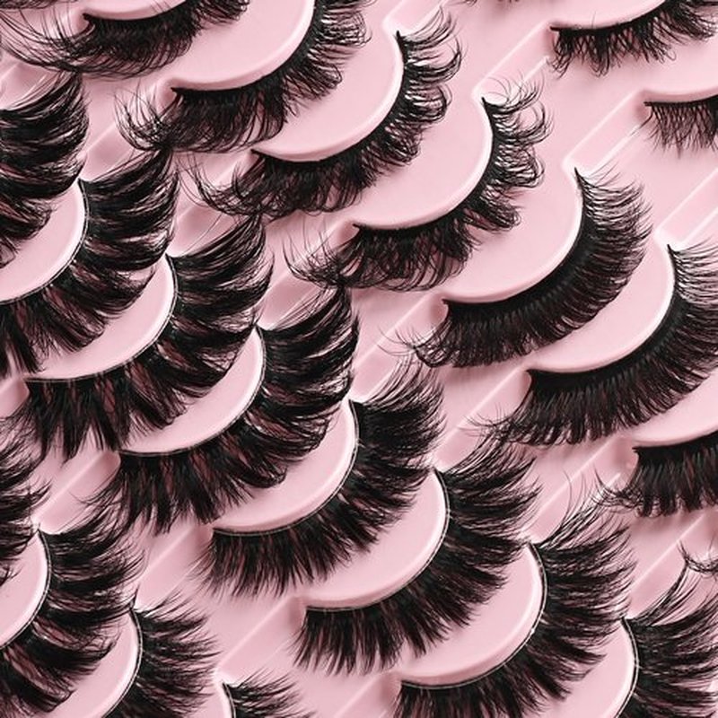 FARRED Lashes Wispy False Eyelashes 4 Styles Cat Eye Fake Lash Strips Big Fluffy Fox Strip Eyelash Pack 20 Pairs Natural Mink Cateye Lashes Natural Looking Wispies Easy Russian Eye Lash for Beginners