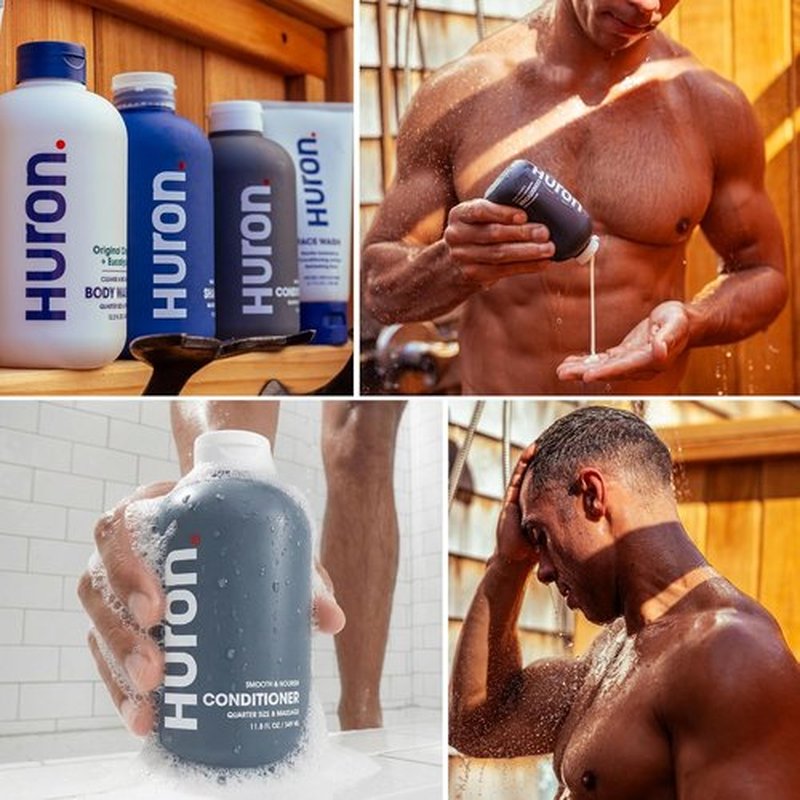 Huron Men’s Conditioner - Lightweight Hydration for Frizz-Free Hair - 100% Vegan & Cruelty-Free - 11.8 Fl Oz
