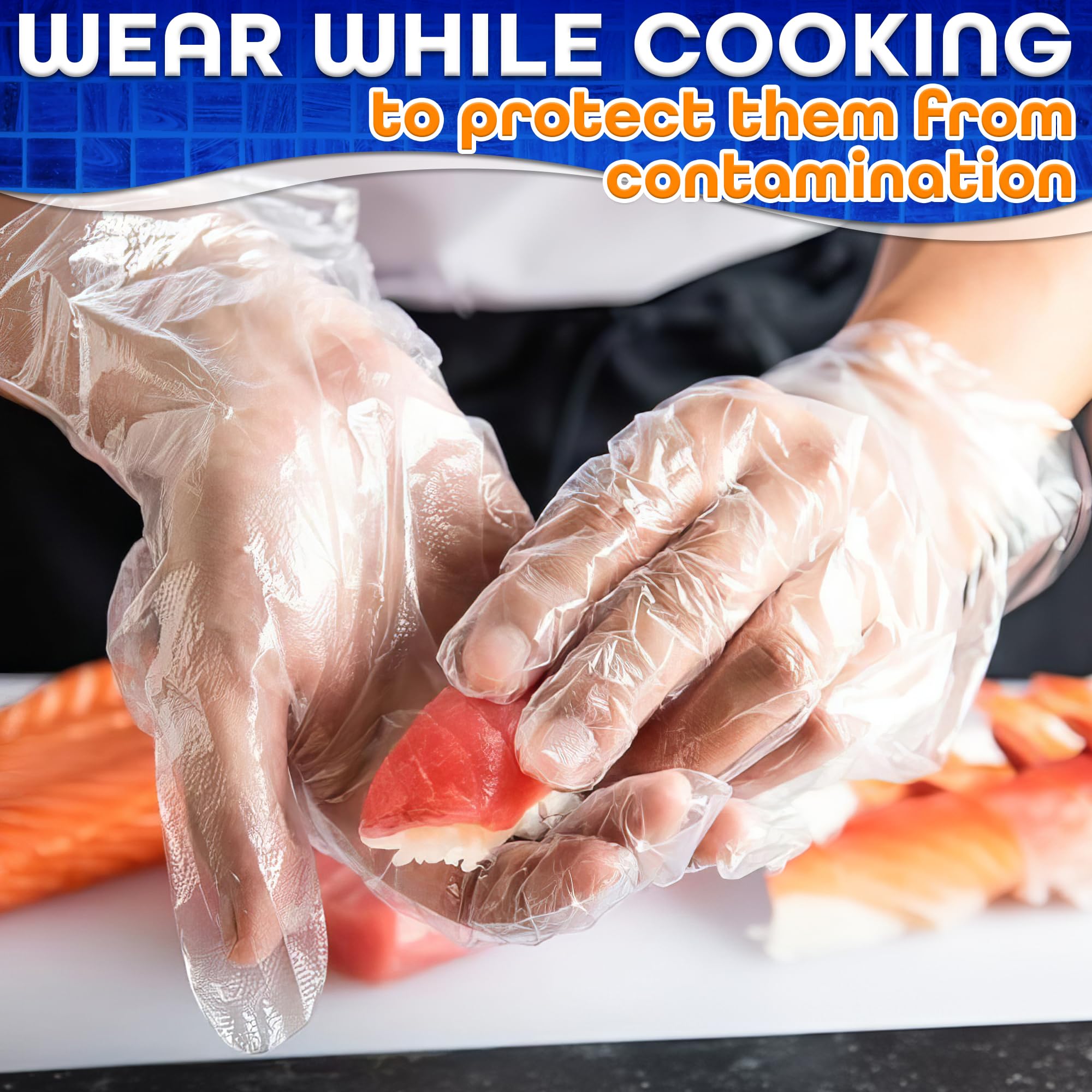 200 Pcs Paraffin Gloves for Hands – Lightweight, Disposable, Transparent, Leak-Resistant Multi-Use Plastic Gloves – Easy to Use for Paraffin Wax Hand Care, Spa, Manicure, Cooking, Cleaning & Hair