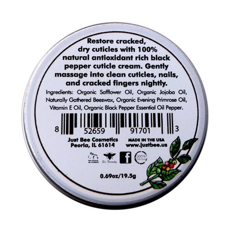 Just Bee 100% Natural Organic Essential Oils Beeswax Black Pepper Cuticle Cream (1 pack)