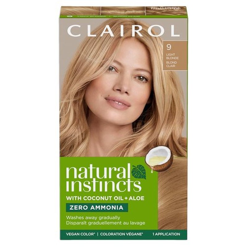 Clairol Natural Instincts Demi-Permanent Hair Dye - 9 Light Blonde Color, Single Pack
