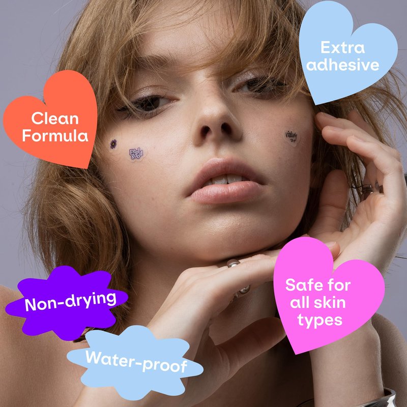 ZVYK Cute Pimple Patches for Face - Tattoo Style Hydrocolloid Acne Patches (Confidence Patch) with Star Designs (66 Cute Patches) - Vegan & Cruelty-Free