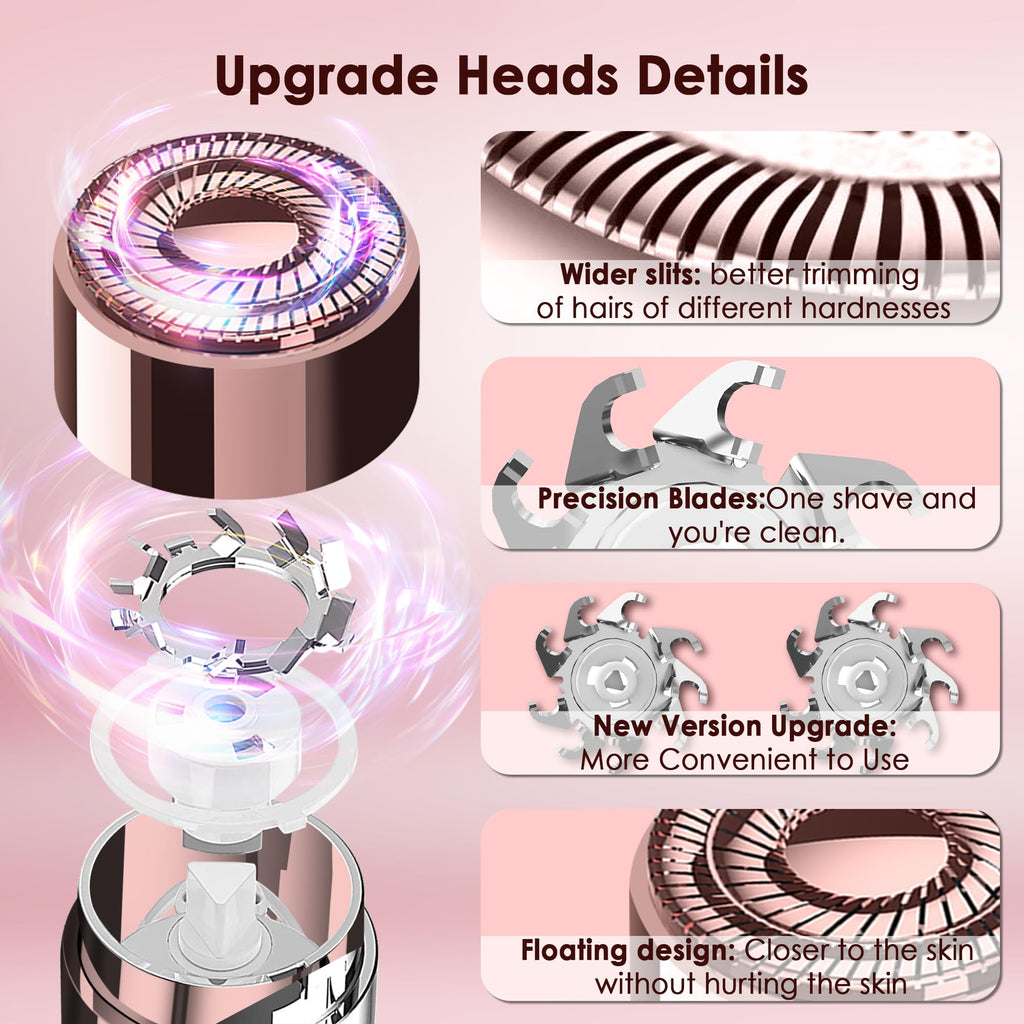 Replacement Heads for Flawless Finishing Touch Facial Hair Remover, Gen 3 Replacement Blades for Women, New Version 18K Gold Replacement Blades Refill