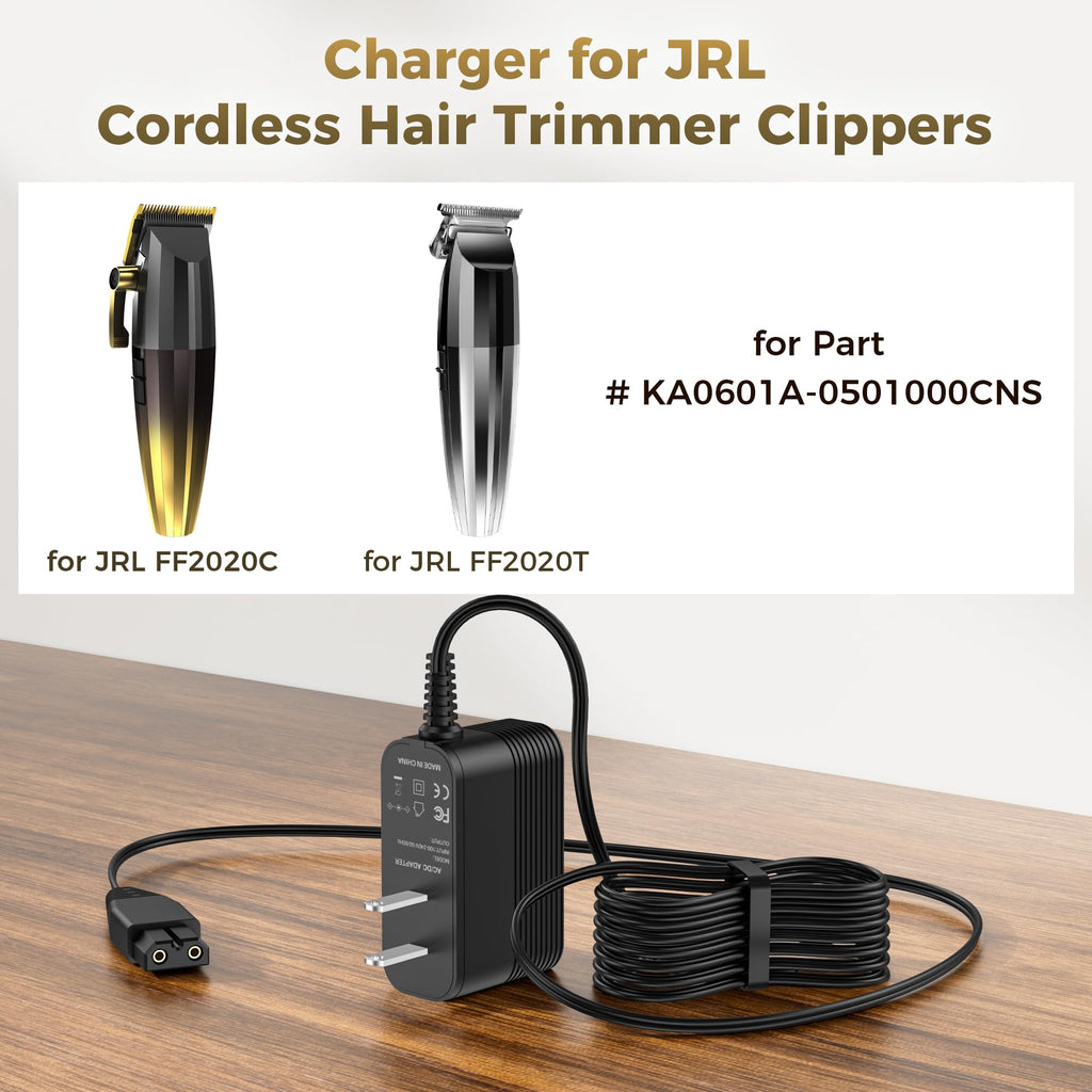 5V Charger for JRL Clipper FF 2020C FF 2020T FF2020C FF2020T FreshFade Professional Cordless Hair Rechargeable Trimmer Clippers KA0601A-0501000CNS Power Cord