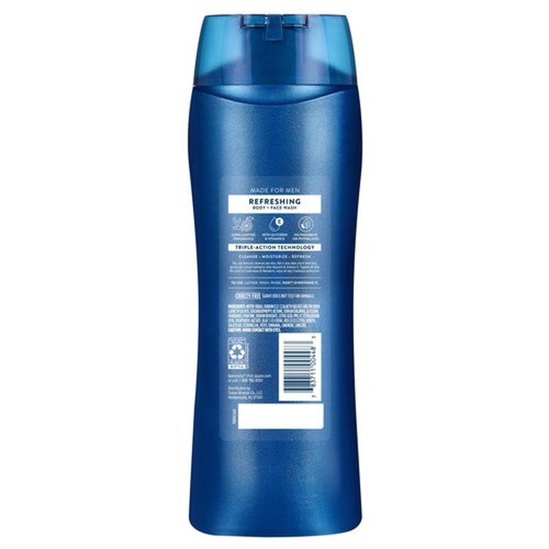 Suave Men Moisturizing Body & Face Wash, With Cedarwood and Mandarin Scent, No Parabens, No Phtahaltes, 18 Oz Pack of 6