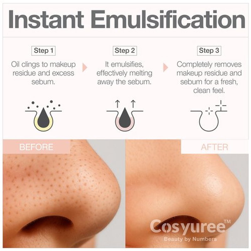 Cosyuree Collagen Pore Cleaning Oil Cleanser for Face by COSYUREE– AHA BHA PHA LHA Oil for Deep Cleansing, Face Cleansing, Hydration, and Makeup Removal, Korean Skincare with Lemon & Lavender