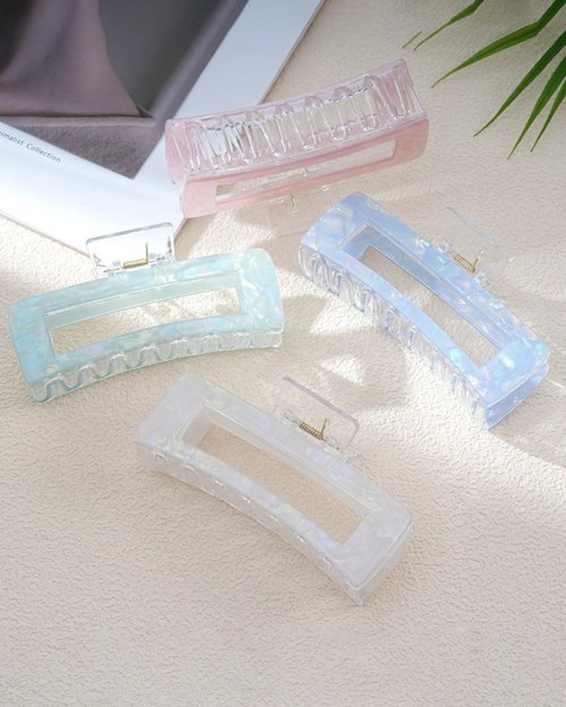 Molans 5Inch Large Hair Claw Clips 4 PCS for Women - Acrylic Hair Accessories for Thick Hair and Long Hair, Big Strong Durable Hair Applique, Oversized Non-slip Rectangle Butterfly Jaw Hair Clips