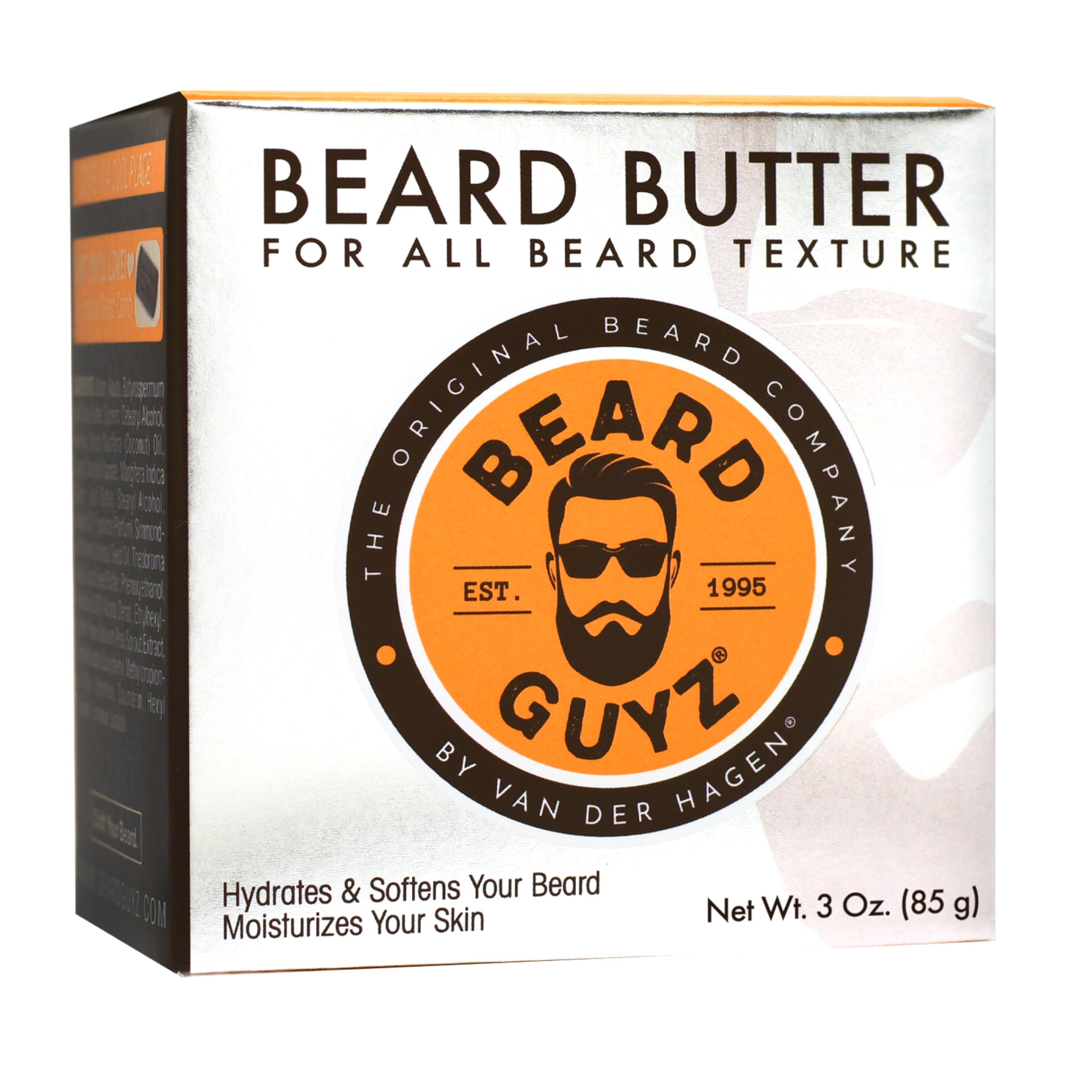 Beard Guyz Beard Butter – Moisturizing Beard Leave-In Conditioner and Softener for Men, Tames Frizz, Softens and Hydrates Facial Hair – 3 oz