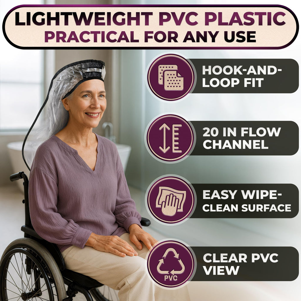 Hair Funnel for Washing Hair for Elderly, Adjustable, Reusable PVC