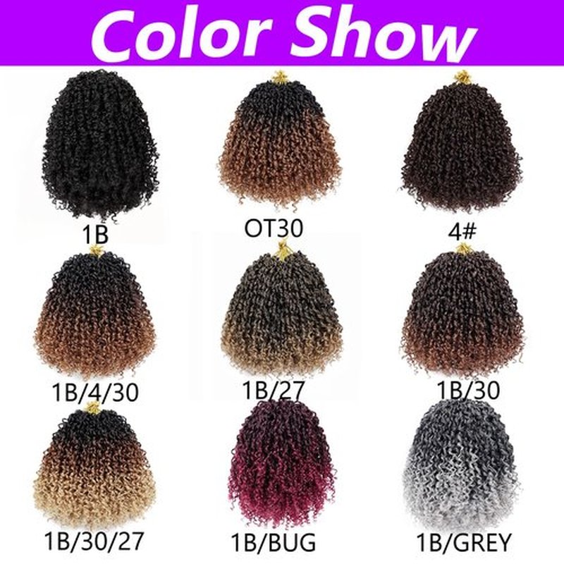 Aeyab Yanky Twist Crochet Hair for Black Women 8 Inch Mini Twist 8 Packs Crochet Braids Hair Spring Twist Hair Pre-Looped Synthetic Hair Extensions (1B)