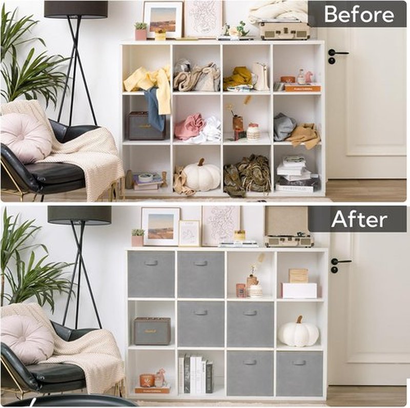 Granny Says Cube Storage Bins - 13x13 Fabric Storage Cubes for Clothing Organization | Gray, 6-Pack