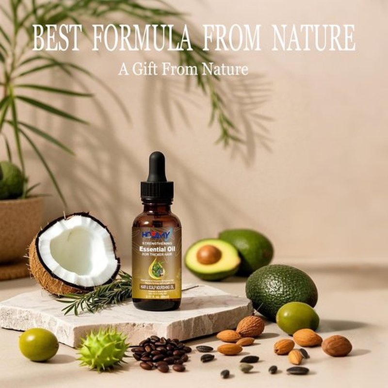 Hair Growth Oil Serum - Lightweight Hair Oil with Biotin,Castor & Rosemary for Thinning Hair - Visibly Thickening Treatment to Reduce Shedding,Hair Frizzy & Nourish Scalp - For Women & Men,60ml