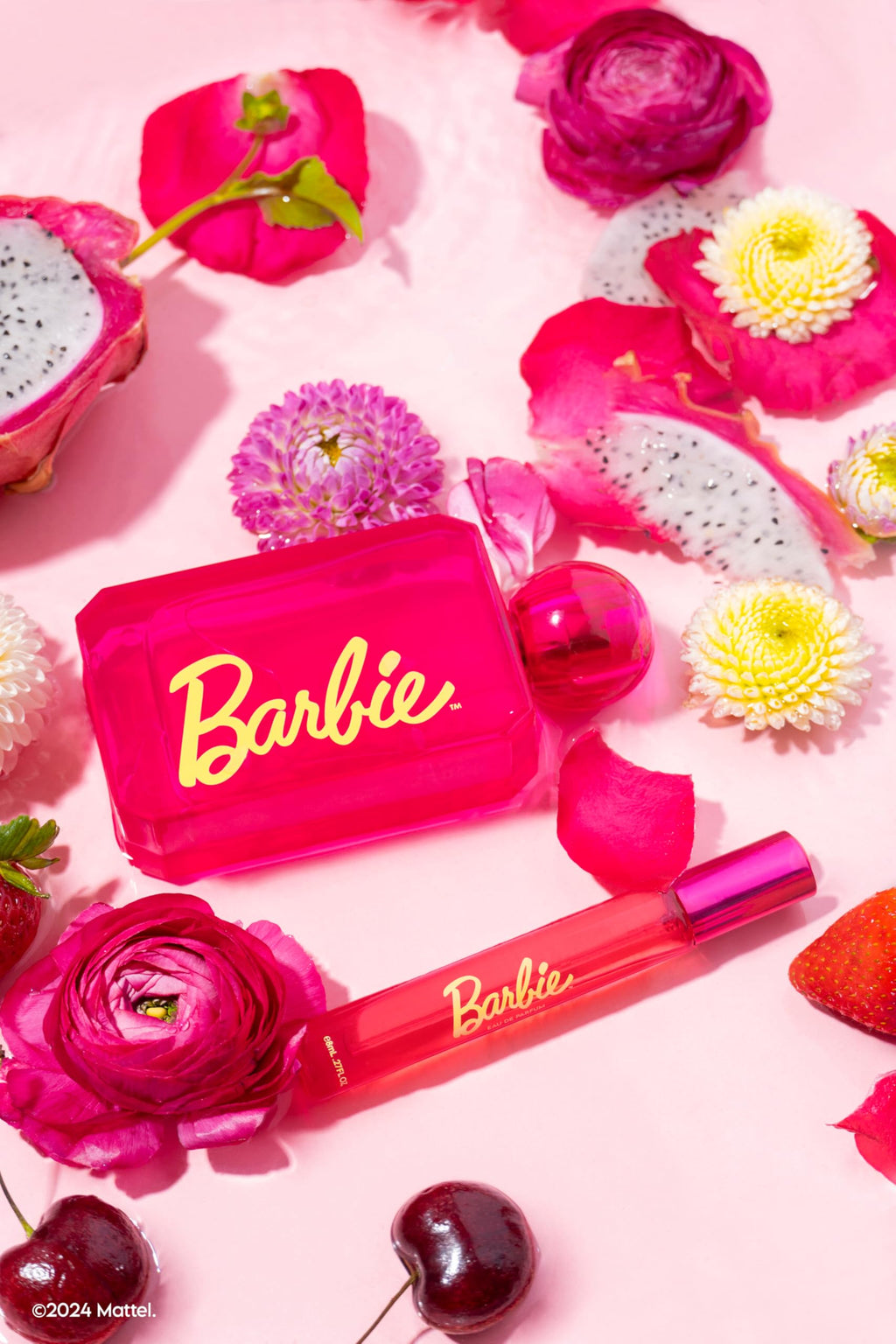 DefineMe Barbie Perfume Bundle, 100 mL Bottle and 8 mL Travel Spray, Fruity and Gourmand Fragrance with Strawberry, Dragon Fruit, Whipped Cream & Sandalwood Notes, Perfumes for Women